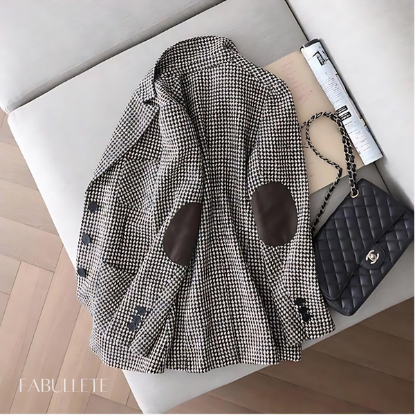 xadrez houndstoothroupa eleganteroupa da modamoda xadrezMODA INVERNOmoda elegantecasaco quenteblazer xadrezblazer femininoblazer de lãblazer da moda