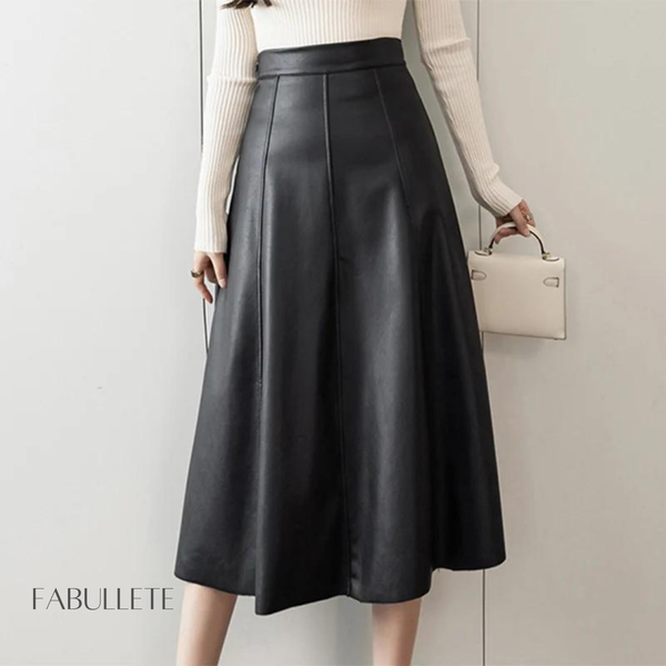 saia retro longasaia retrosaia longasaia de crenteSaia de Couro Retrô Longasaia de couro longaSaia de courosaia da modaroupa de mulherroupa de crenteroupa da modaModa femininamoda em couro