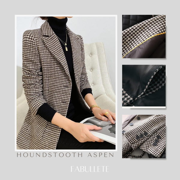 xadrez houndstoothroupa eleganteroupa da modamoda xadrezMODA INVERNOmoda elegantecasaco quenteblazer xadrezblazer femininoblazer de lãblazer da moda