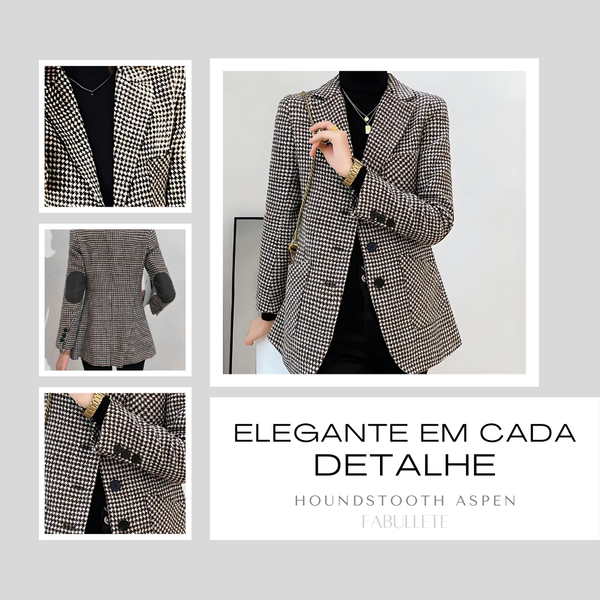 xadrez houndstoothroupa eleganteroupa da modamoda xadrezMODA INVERNOmoda elegantecasaco quenteblazer xadrezblazer femininoblazer de lãblazer da moda