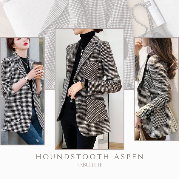 xadrez houndstoothroupa eleganteroupa da modamoda xadrezMODA INVERNOmoda elegantecasaco quenteblazer xadrezblazer femininoblazer de lãblazer da moda