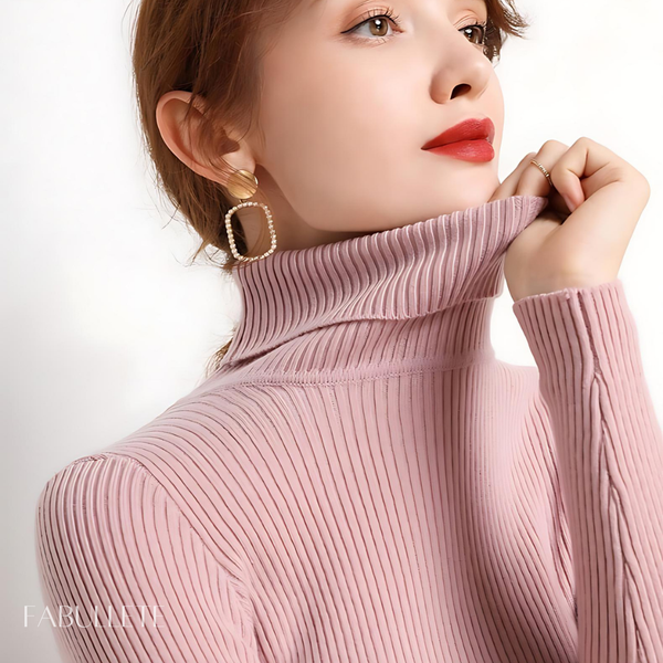 suéter femininoroupa em promoçãoroupa de mulherpulover lisopulover gola altapuloverModa femininamoda com estilomoda atualcacharrelblusa lisablusa gola altablusa feminina