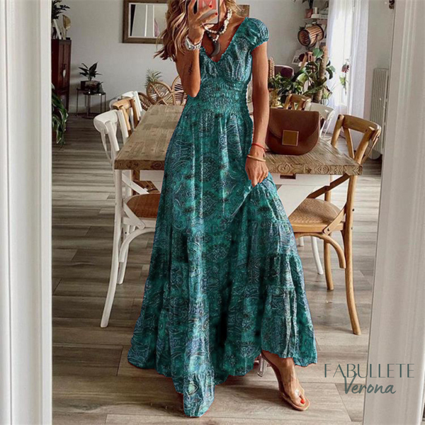 Vestido Vintage Estampadovestido vintageVestido Retrôvestido estampado sem mangasvestido estampadoModa femininavestidovestido da modaVestido confortavélvestido longovestido feminino