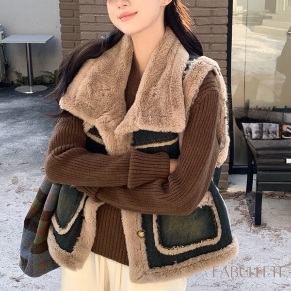 roupa de invernoroupa da modaMODA INVERNOcolete peluciadocolete feminino peluciadocolete femininocolete da modacoletecolete quentecolete com botão na frentecolete de botãocolete de botão frontal