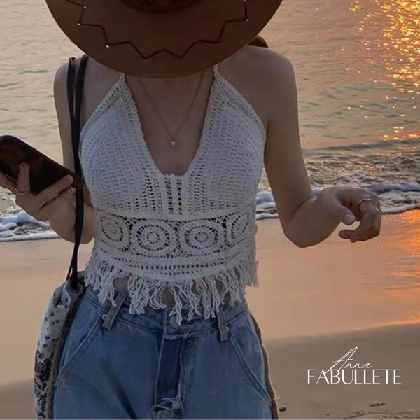 Roupa de mulherroupa de crochemoda verãoModa femininacropet crocheblusa frente unica crochetblusa frente unicablusa femininablusa de crocheBlusa Crochet Frente Únicablusa crochet