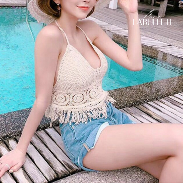 Roupa de mulherroupa de crochemoda verãoModa femininacropet crocheblusa frente unica crochetblusa frente unicablusa femininablusa de crocheBlusa Crochet Frente Únicablusa crochet