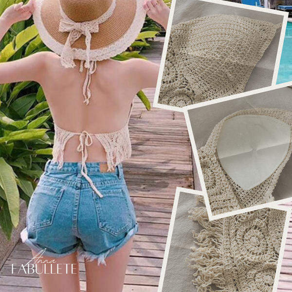 Roupa de mulherroupa de crochemoda verãoModa femininacropet crocheblusa frente unica crochetblusa frente unicablusa femininablusa de crocheBlusa Crochet Frente Únicablusa crochet