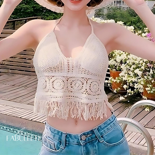 Roupa de mulherroupa de crochemoda verãoModa femininacropet crocheblusa frente unica crochetblusa frente unicablusa femininablusa de crocheBlusa Crochet Frente Únicablusa crochet