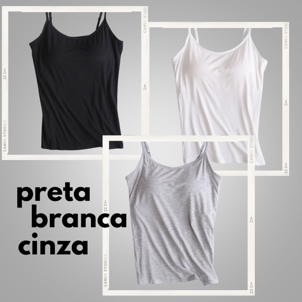 regata com sutiãPeça de roupa flexível e eleganteModa feminina prática e versátilElegante e confortável regata com sutiãCamiseta regata sutiã embutidoCamiseta Regata com Sutiã Embutidocamiseta regataCamiseta inovadora com suporte discretocamiseta com sutiãroupa de mulher