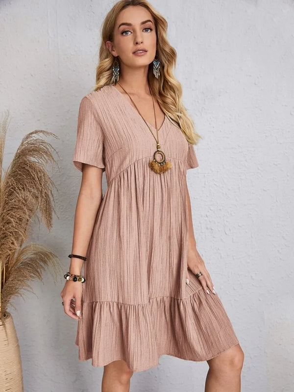 vestido gola VVestido em Crepe Gola Vvestido em crepevestido de crepevestido da modavestidomoda gola vmoda em crepevestido curtovestido leve e solto