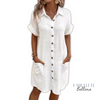 Vestido Chemise em Linho com Botões Bellona