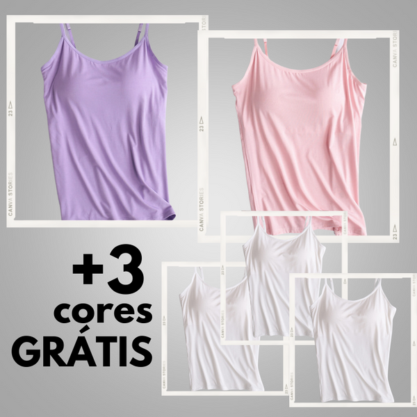 regata com sutiãPeça de roupa flexível e eleganteModa feminina prática e versátilElegante e confortável regata com sutiãCamiseta regata sutiã embutidoCamiseta Regata com Sutiã Embutidocamiseta regataCamiseta inovadora com suporte discretocamiseta com sutiãroupa de mulher
