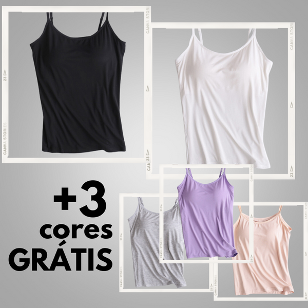 regata com sutiãPeça de roupa flexível e eleganteModa feminina prática e versátilElegante e confortável regata com sutiãCamiseta regata sutiã embutidoCamiseta Regata com Sutiã Embutidocamiseta regataCamiseta inovadora com suporte discretocamiseta com sutiãroupa de mulher