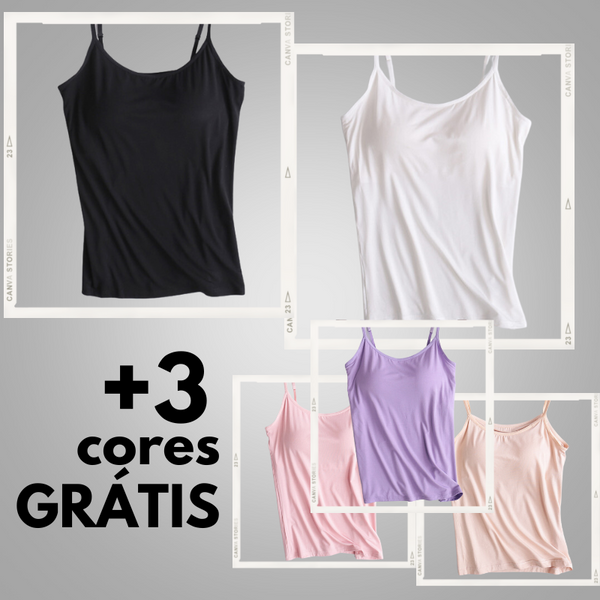 regata com sutiãPeça de roupa flexível e eleganteModa feminina prática e versátilElegante e confortável regata com sutiãCamiseta regata sutiã embutidoCamiseta Regata com Sutiã Embutidocamiseta regataCamiseta inovadora com suporte discretocamiseta com sutiãroupa de mulher