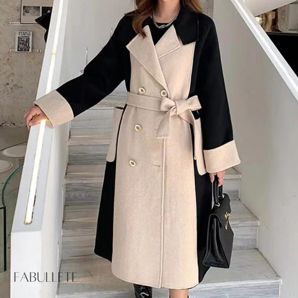 sobretudo pretoSobretudo Invernosobretudo feminino modasobretudo caquiCasaco Sobretudo Feminino Patchwork de Lã ParisCasaco Invernocasaco femininocasaco estilo sobretudo invernoCASACOcasaco quentecasaco de lacasaco da moda