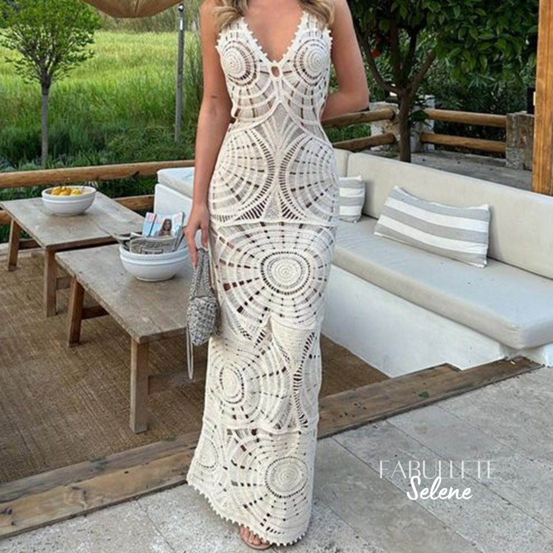 Vestido Longo de Crochê Selene