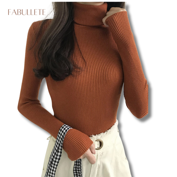 suéter femininoroupa em promoçãoroupa de mulherpulover lisopulover gola altapuloverModa femininamoda com estilomoda atualcacharrelblusa lisablusa gola altablusa feminina