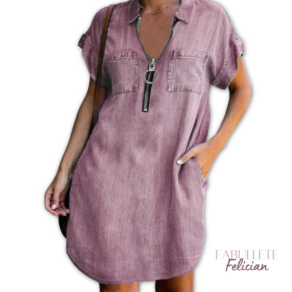 vestido para o dia a diavestido jeansVestido em Jeans Denim com Zípervestido demin com ziperVestido confortavélVestido com zipervestidovestido curtovestido da modavestido feminino