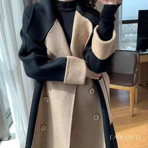sobretudo pretoSobretudo Invernosobretudo feminino modasobretudo caquiCasaco Sobretudo Feminino Patchwork de Lã ParisCasaco Invernocasaco femininocasaco estilo sobretudo invernoCASACOcasaco quentecasaco de lacasaco da moda