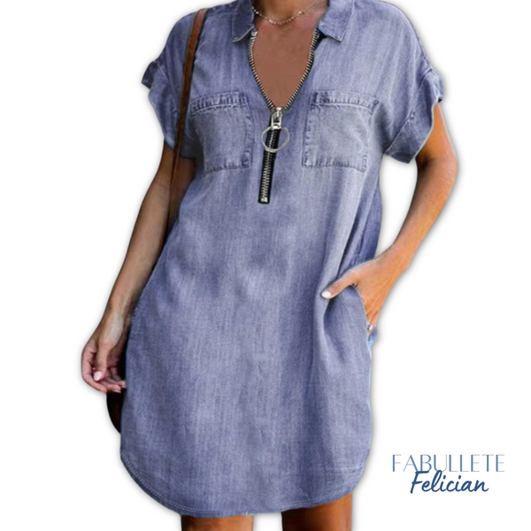 vestido para o dia a diavestido jeansVestido em Jeans Denim com Zípervestido demin com ziperVestido confortavélVestido com zipervestidovestido curtovestido da modavestido feminino
