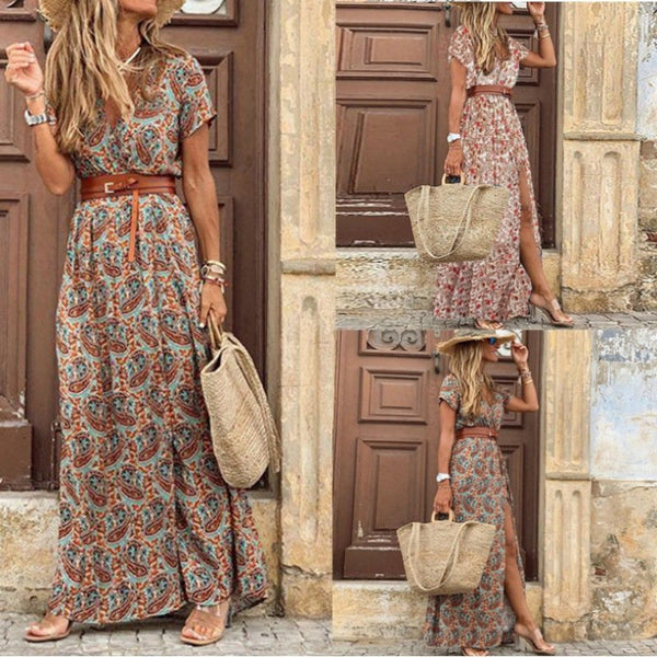 Vestido Longo Estampado Boho Com CintoVestido Longo Estampadovestido longovestido com cintoVestido Boho Com CintovestidoModa femininaestilo modernoEstampado Bohocom cinto