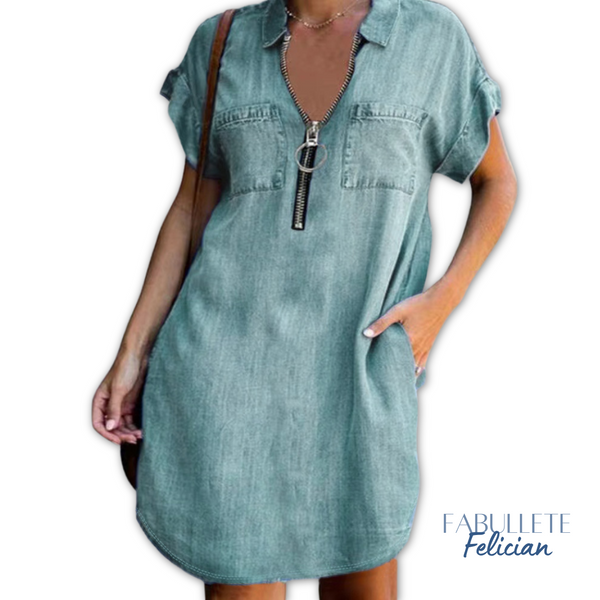 vestido para o dia a diavestido jeansVestido em Jeans Denim com Zípervestido demin com ziperVestido confortavélVestido com zipervestidovestido curtovestido da modavestido feminino