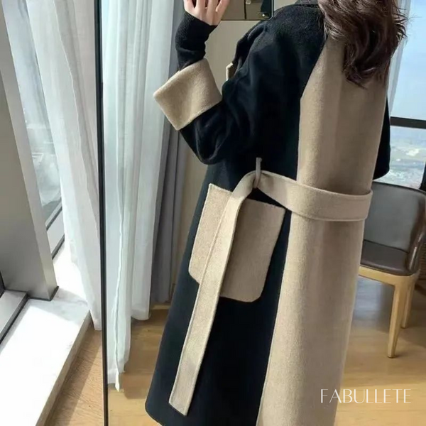 sobretudo pretoSobretudo Invernosobretudo feminino modasobretudo caquiCasaco Sobretudo Feminino Patchwork de Lã ParisCasaco Invernocasaco femininocasaco estilo sobretudo invernoCASACOcasaco quentecasaco de lacasaco da moda