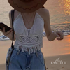 Roupa de mulherroupa de crochemoda verãoModa femininacropet crocheblusa frente unica crochetblusa frente unicablusa femininablusa de crocheBlusa Crochet Frente Únicablusa crochet