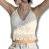 Roupa de mulherroupa de crochemoda verãoModa femininacropet crocheblusa frente unica crochetblusa frente unicablusa femininablusa de crocheBlusa Crochet Frente Únicablusa crochet