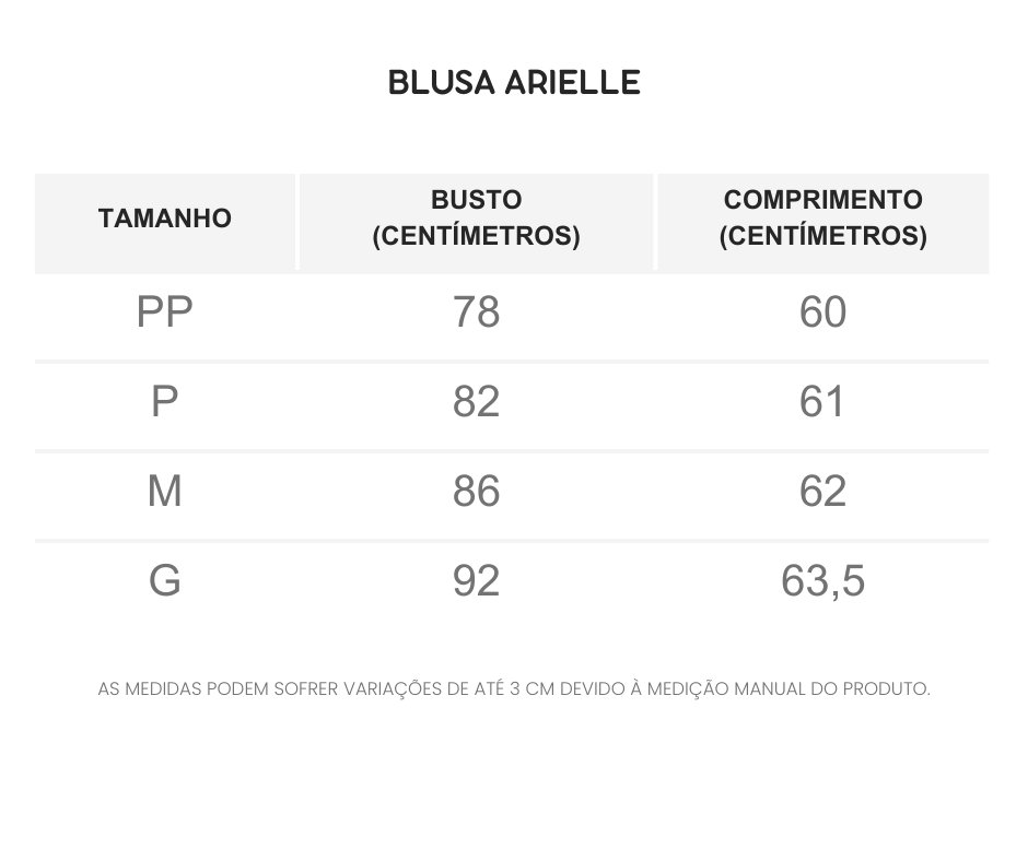 Guia de Tamanhos