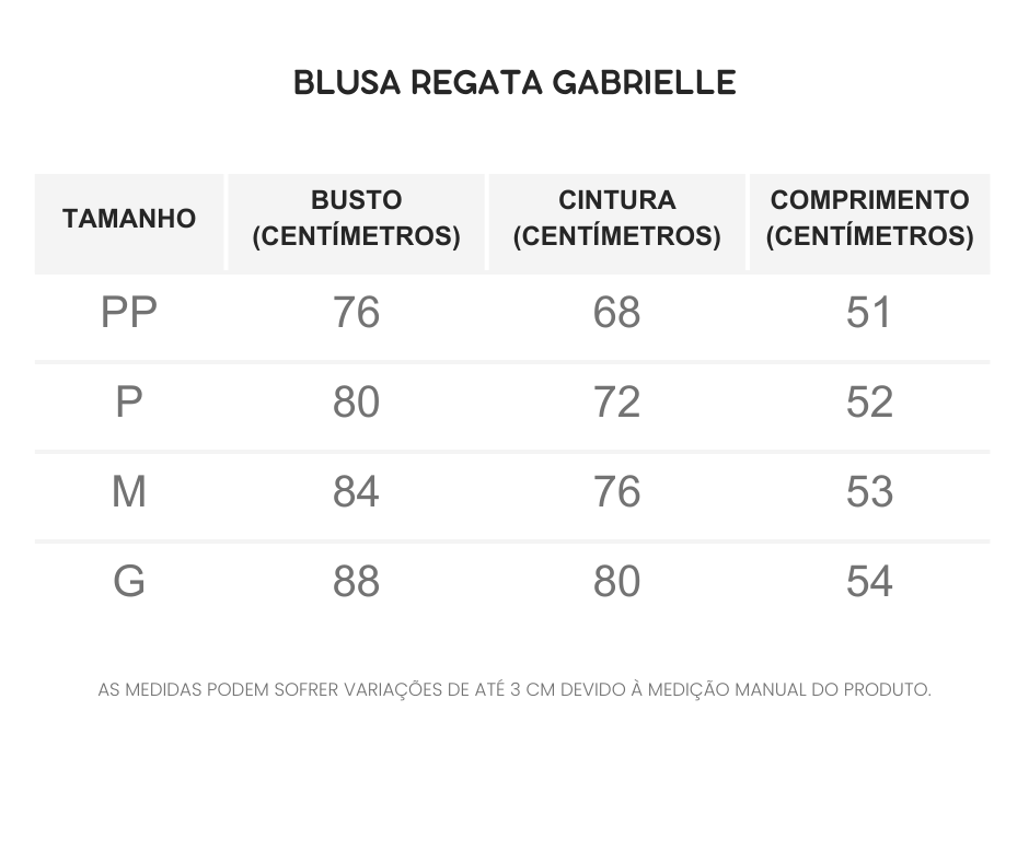 Guia de Tamanhos