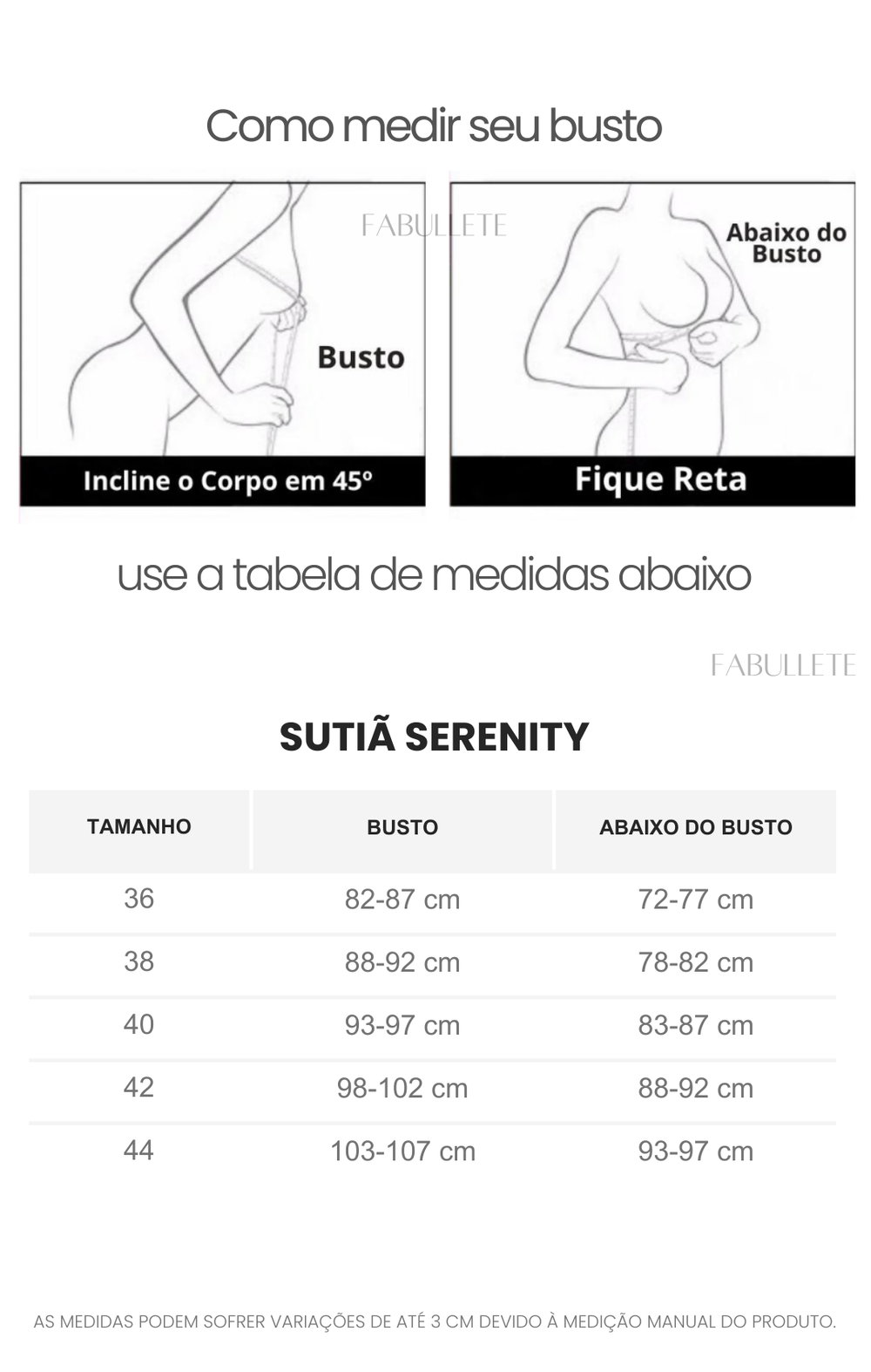 Guia de Tamanhos