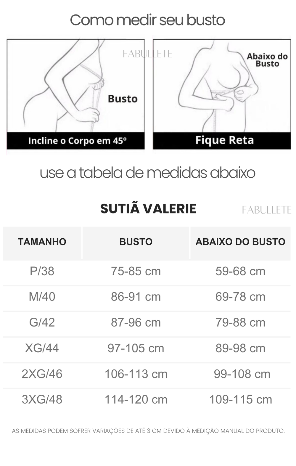 Guia de Tamanhos