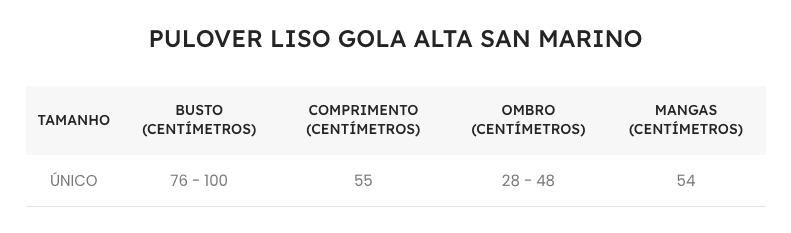 Guia de Tamanhos