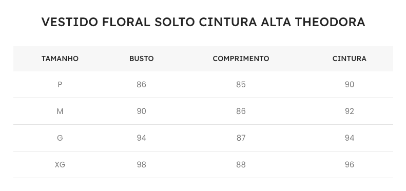 Guia de Tamanhos