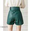Shorte de couro com cintoshort de invernoShort De Couro Com Cinto E BolsosShort CouroSHORT COM BOLSOShort Cintura Altaroupa de couromoda em couromoda de invernocouro cintura alta