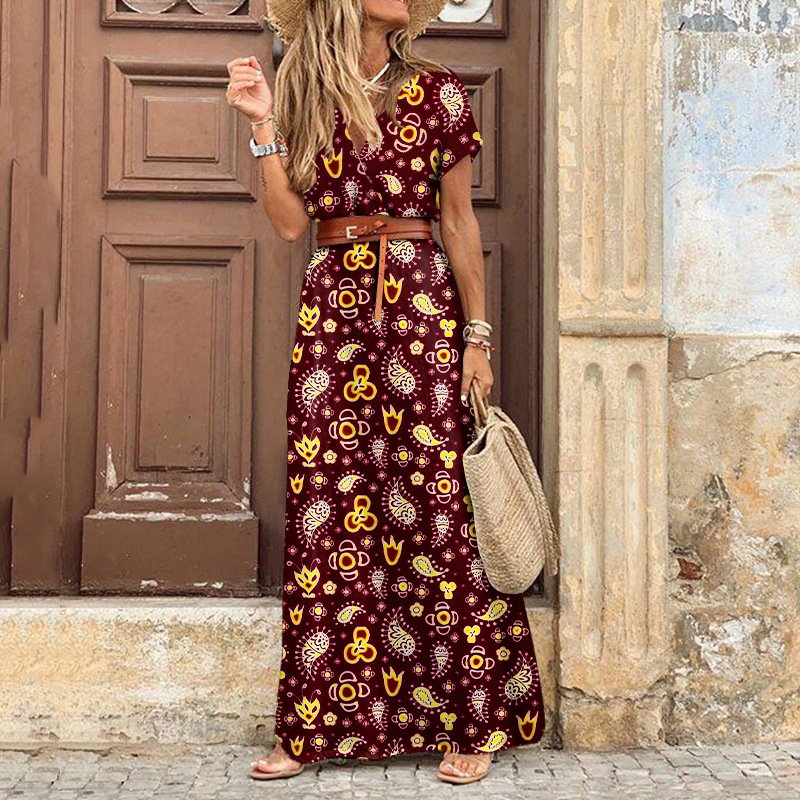 Longo Traje Boho Com Cinto Boho Vestido Boho Longo Hot Vestido
