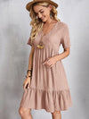 vestido gola VVestido em Crepe Gola Vvestido em crepevestido de crepevestido da modavestidomoda gola vmoda em crepevestido curtovestido leve e solto