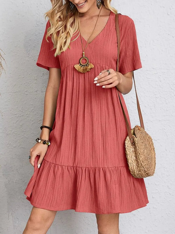 vestido gola VVestido em Crepe Gola Vvestido em crepevestido de crepevestido da modavestidomoda gola vmoda em crepevestido curtovestido leve e solto