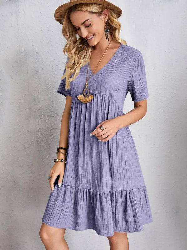 vestido gola VVestido em Crepe Gola Vvestido em crepevestido de crepevestido da modavestidomoda gola vmoda em crepevestido curtovestido leve e solto