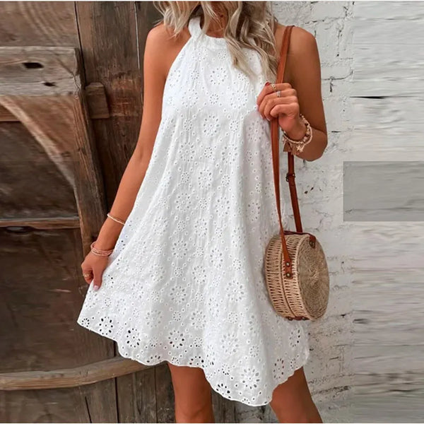 vestido sem mangasvestido gola O sem mangasvestido em laise sem mangasVestido em Laise com Gola em O sem Mangasvestido em laisevestido com gola em Ovestidovestido leveVestido confortavélvestido curto
