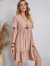 vestido gola VVestido em Crepe Gola Vvestido em crepevestido de crepevestido da modavestidomoda gola vmoda em crepevestido curtovestido leve e solto