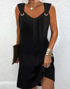 Vestuário minimalistaVestido sem Mangas Reto com Ilhósvestido sem mangasvestido com ilhósVersatilidade modernaLeveza e confortoEstilo contemporâneovestidovestido da modavestido longovestido leve