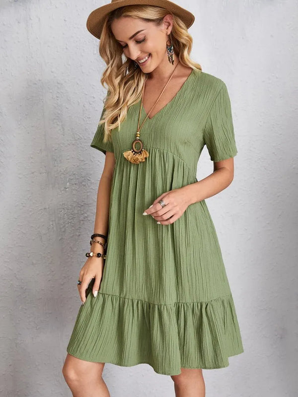 vestido gola VVestido em Crepe Gola Vvestido em crepevestido de crepevestido da modavestidomoda gola vmoda em crepevestido curtovestido leve e solto