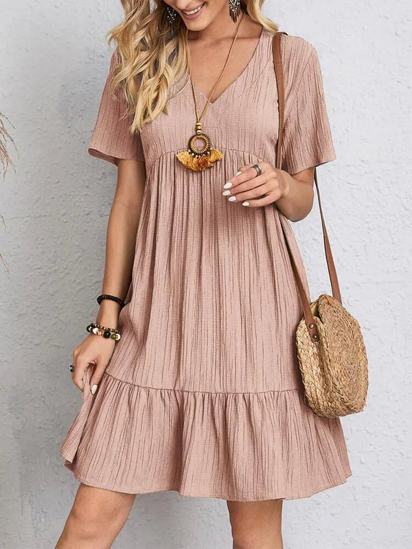 vestido gola VVestido em Crepe Gola Vvestido em crepevestido de crepevestido da modavestidomoda gola vmoda em crepevestido curtovestido leve e solto