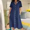 Vestuário versátilVestido Vintage em Linho com Botõesvestido vintage com botõesvestido vintagevestido em linho com botõesvestido em linhovestido com botõesEstilo clássicoElegância atemporalConforto em linho
