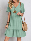 vestido gola VVestido em Crepe Gola Vvestido em crepevestido de crepevestido da modavestidomoda gola vmoda em crepevestido curtovestido leve e solto