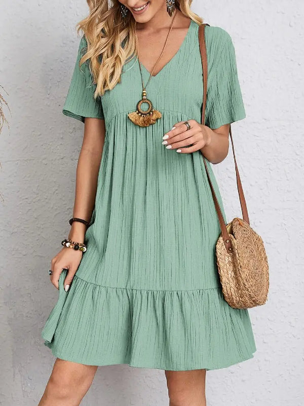 vestido gola VVestido em Crepe Gola Vvestido em crepevestido de crepevestido da modavestidomoda gola vmoda em crepevestido curtovestido leve e solto
