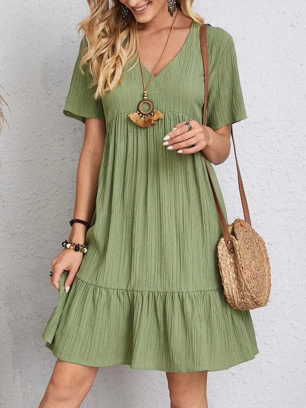 vestido gola VVestido em Crepe Gola Vvestido em crepevestido de crepevestido da modavestidomoda gola vmoda em crepevestido curtovestido leve e solto