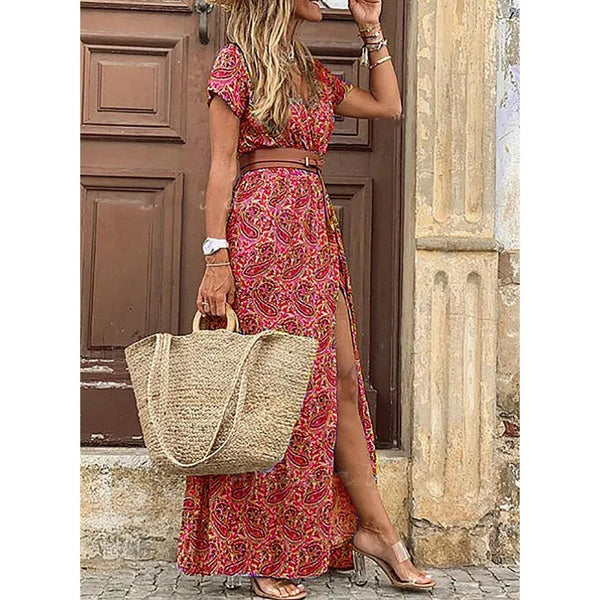 Vestido Longo Estampado Boho Com CintoVestido Longo Estampadovestido longovestido com cintoVestido Boho Com CintovestidoModa femininaestilo modernoEstampado Bohocom cinto